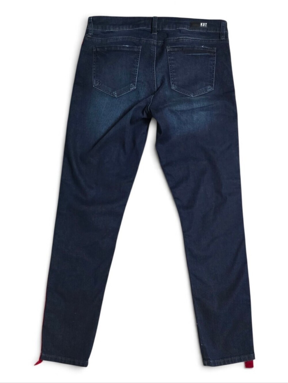 Kut From The Kloth Connie Ankle Skinny With Red Stripe Size 10 - Picture 2 of 5